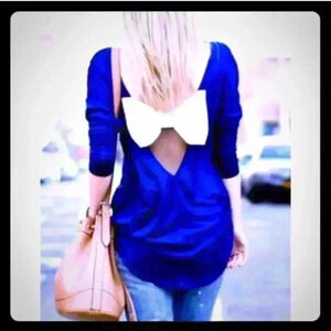 Unique Contrast Bow Tie Surprise Top